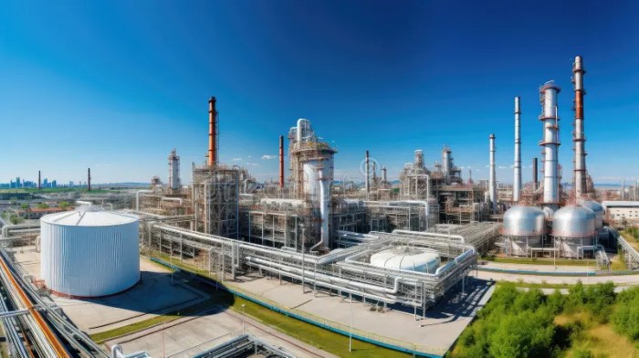 Production Petrochemical Chemical Plant Stock Illustration ...